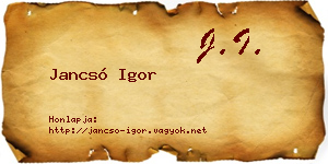 Jancsó Igor névjegykártya