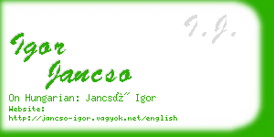 igor jancso business card